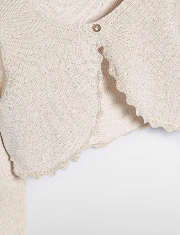 Abel&Lula bolero fete tricot cu onduleuri 4-10 ani Off-white