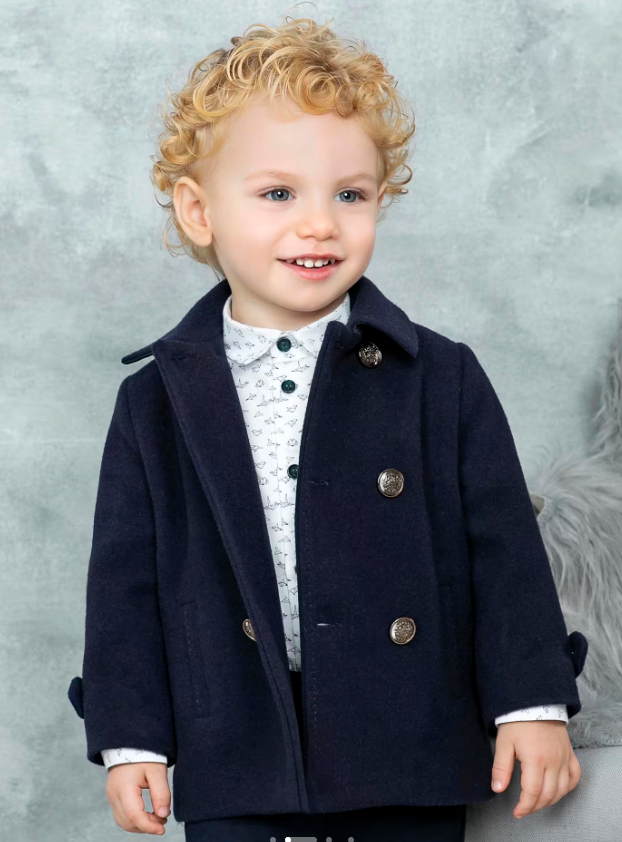 Abel&Lula palton baieti din panza 6-36 luni, Navy Blue