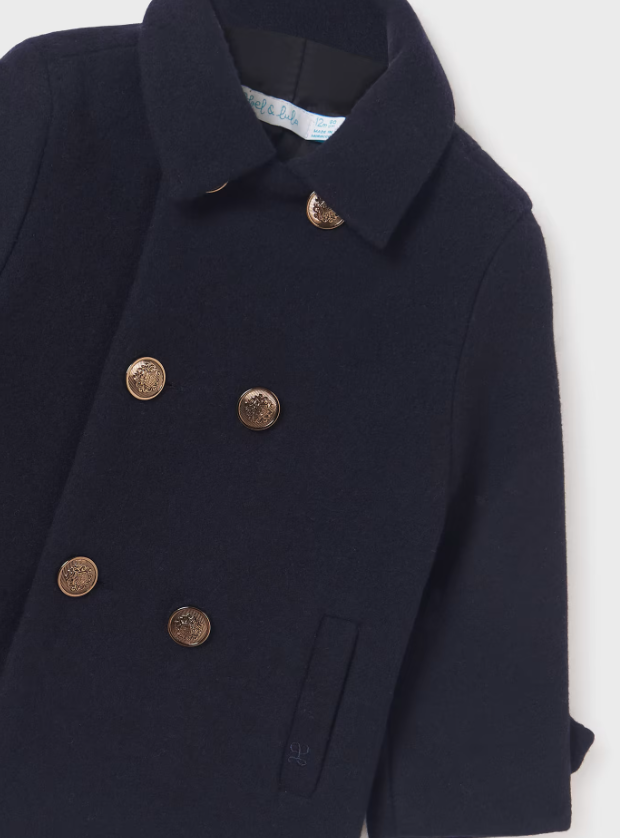 Abel&Lula palton baieti din panza 6-36 luni, Navy Blue Imagine secundară a produsului