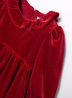 Abel&Lula rochita fete catifea cu glitter 4-10 ani Rosu