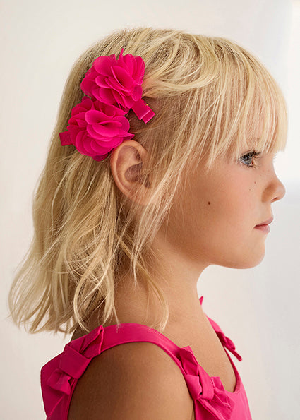 Abel&Lula set 2 clame par florale 4 ani+ Fucsia