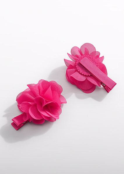 Abel&Lula set 2 clame par florale 4 ani+ Fucsia