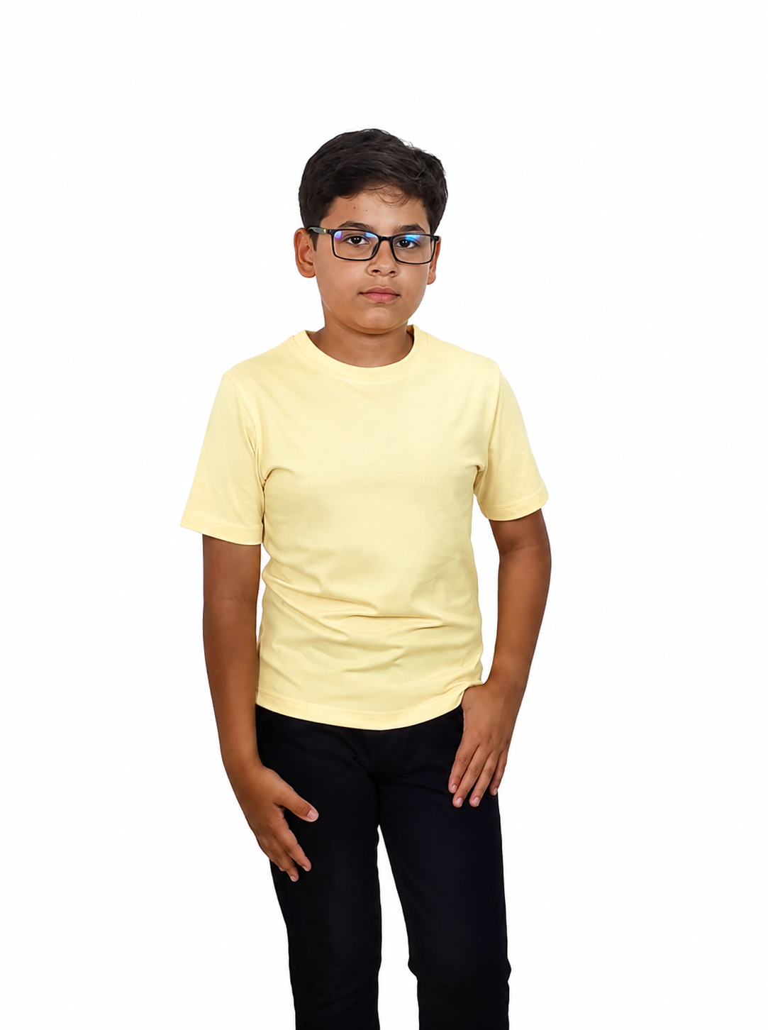 Uniforma bluza Adamo cu maneca scurta 5-12 ani Galben deschis
