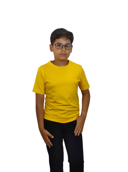 Uniforma bluza Adamo cu maneca scurta 5-12 ani Galben Imagine principală a produsului