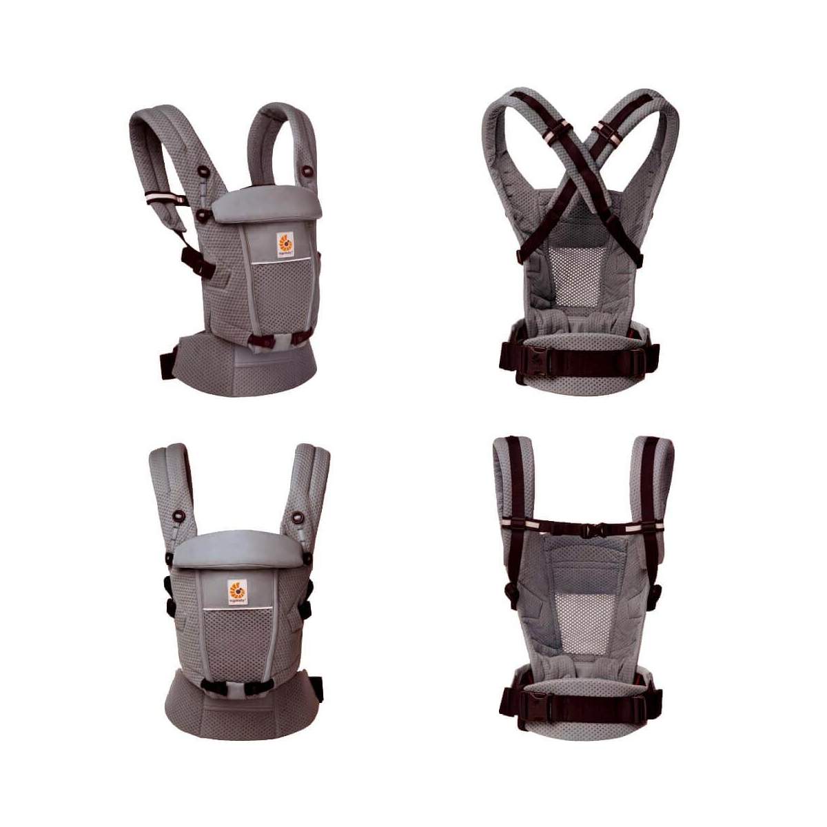 Ergobaby marsupiu Adapt Soft Flex 0-48 luni (3,2 - 20.4 kg) Mesh Graphite Grey