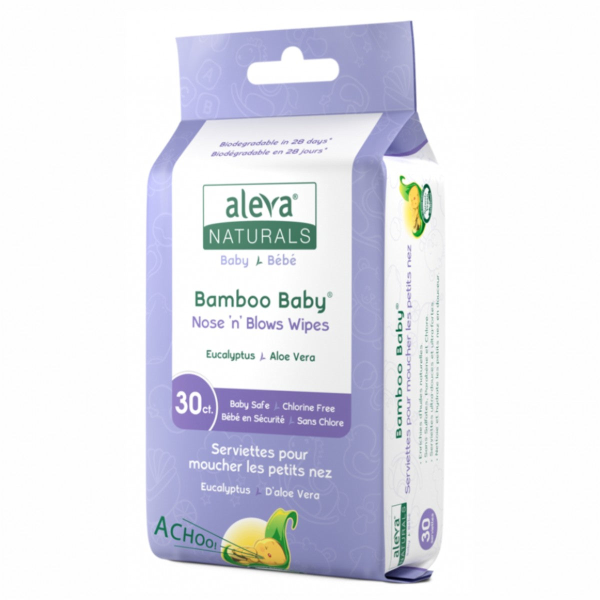 Aleva Naturals Servetele umede din fibre de bambus pentru respiratie usoara, 30 buc 37947 Imagine principală a produsului