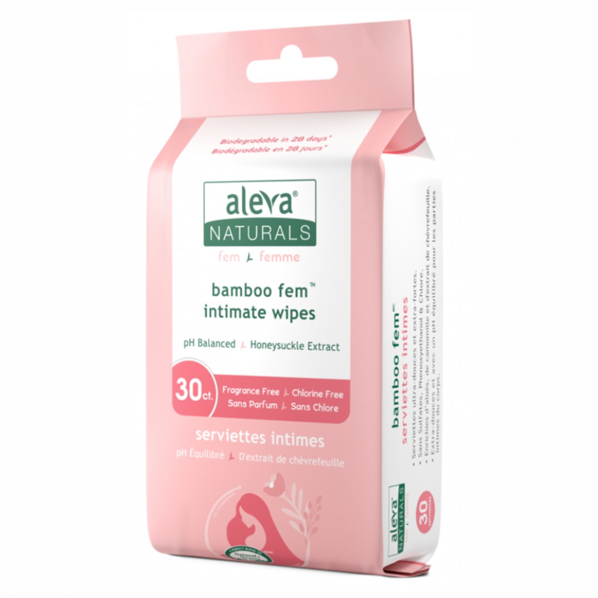 Aleva Naturals servetele umede intime pentru mamici din fibre de bambus 30 buc