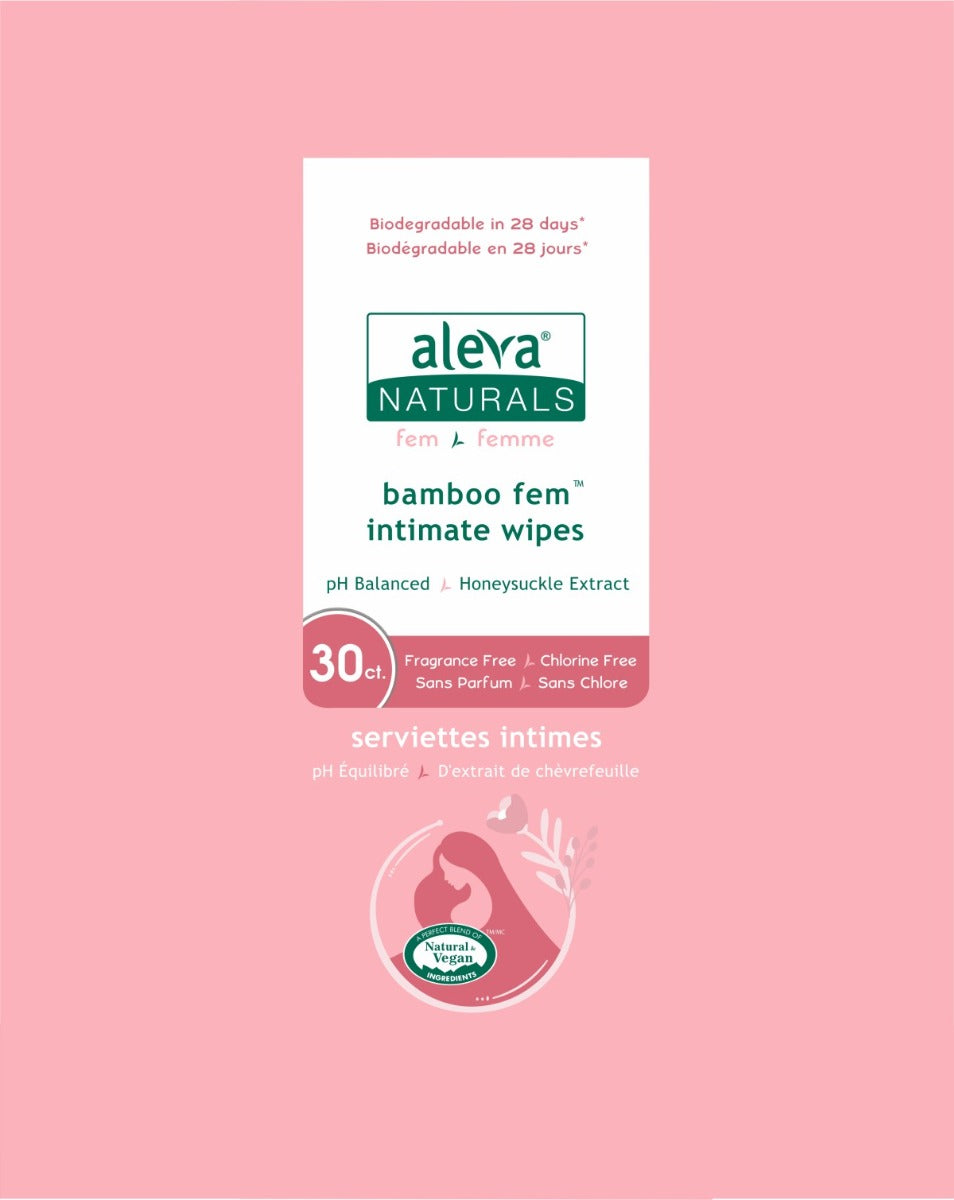 Aleva Naturals servetele umede intime pentru mamici din fibre de bambus 30 buc
