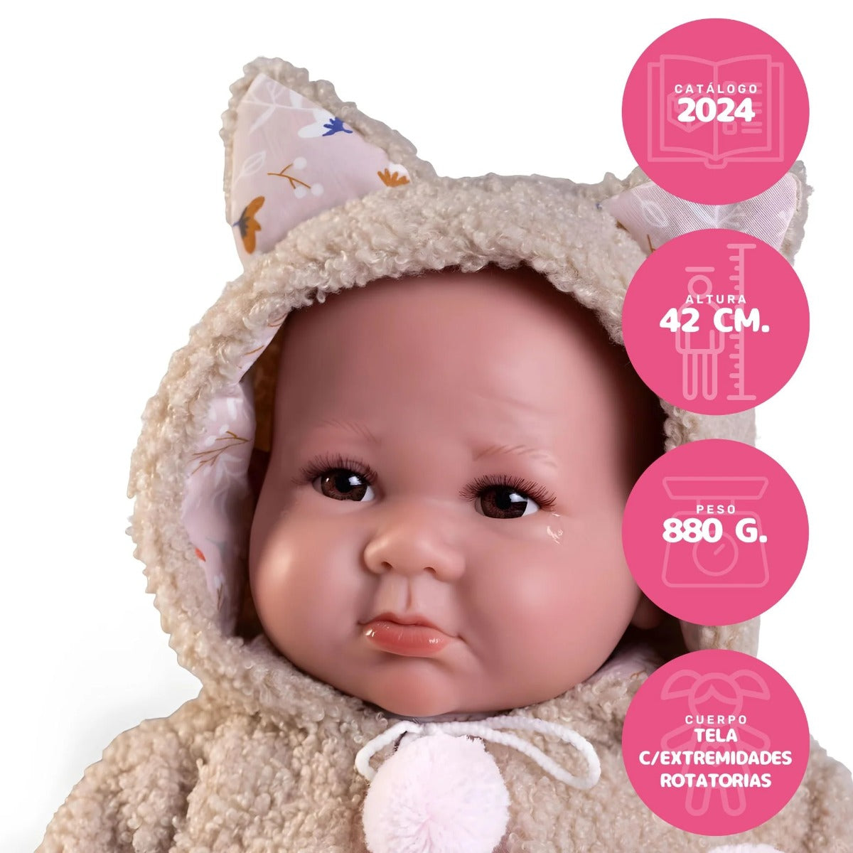 Antonio Juan papusa baietel Luca cu geca de oita 42 cm 3 ani+