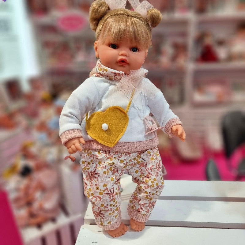 Antonio Juan papusa Beni LLoro cu mecanism de plans si poseta 42 cm 3 ani+