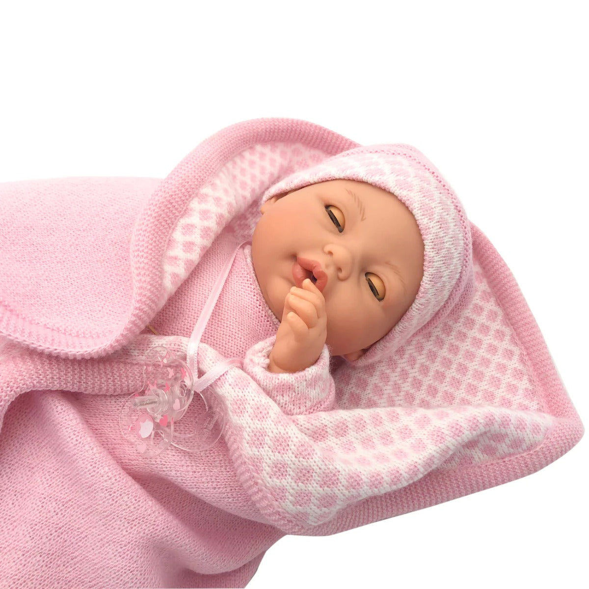 Antonio Juan papusa Bimba cu mecanism de plans si paturica roz 37 cm, 3 ani+ Imagine secundară a produsului