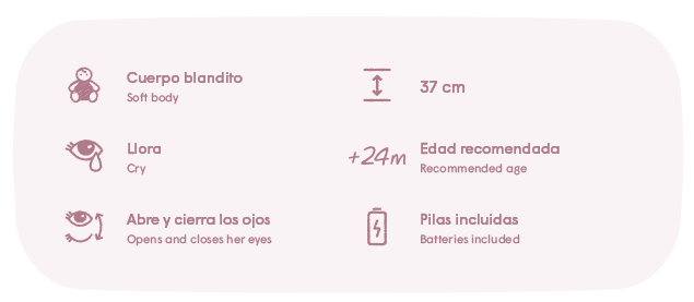 Antonio Juan papusa Bimba corp moale cu functie de plans si ochi mobili cu sac de dormit 37 cm 2 ani+