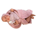 Antonio Juan papusa cu paturica roz 42 cm 3 ani+