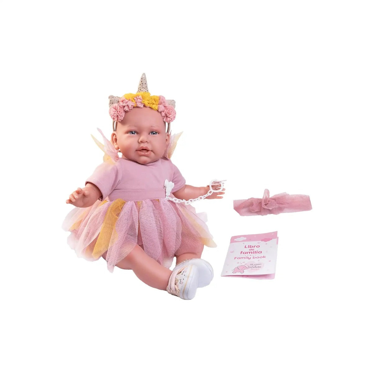 Antonio Juan papusa Daniela cu cordeluta unicorn 52 cm 3 ani+ Imagine principală a produsului