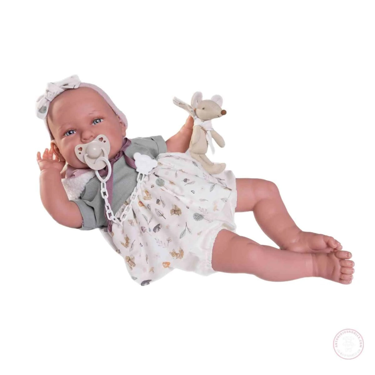 Antonio Juan papusa cu corp moale Daniela Reborn cu soricel 52 cm 3 ani+ 