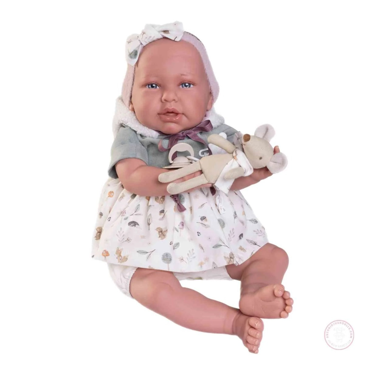 Antonio Juan papusa cu corp moale Daniela Reborn cu soricel 52 cm 3 ani+ 
