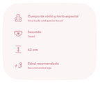 Antonio Juan papusa Erika corp anatomic vinil cu paturica tricotata 42 cm 3 ani+