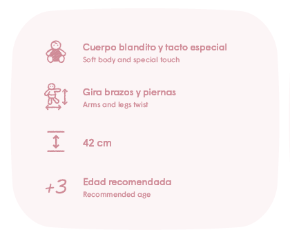 Antonio Juan papusa Erika corp moale si membre mobile cu salopeta 42 cm 3 ani+