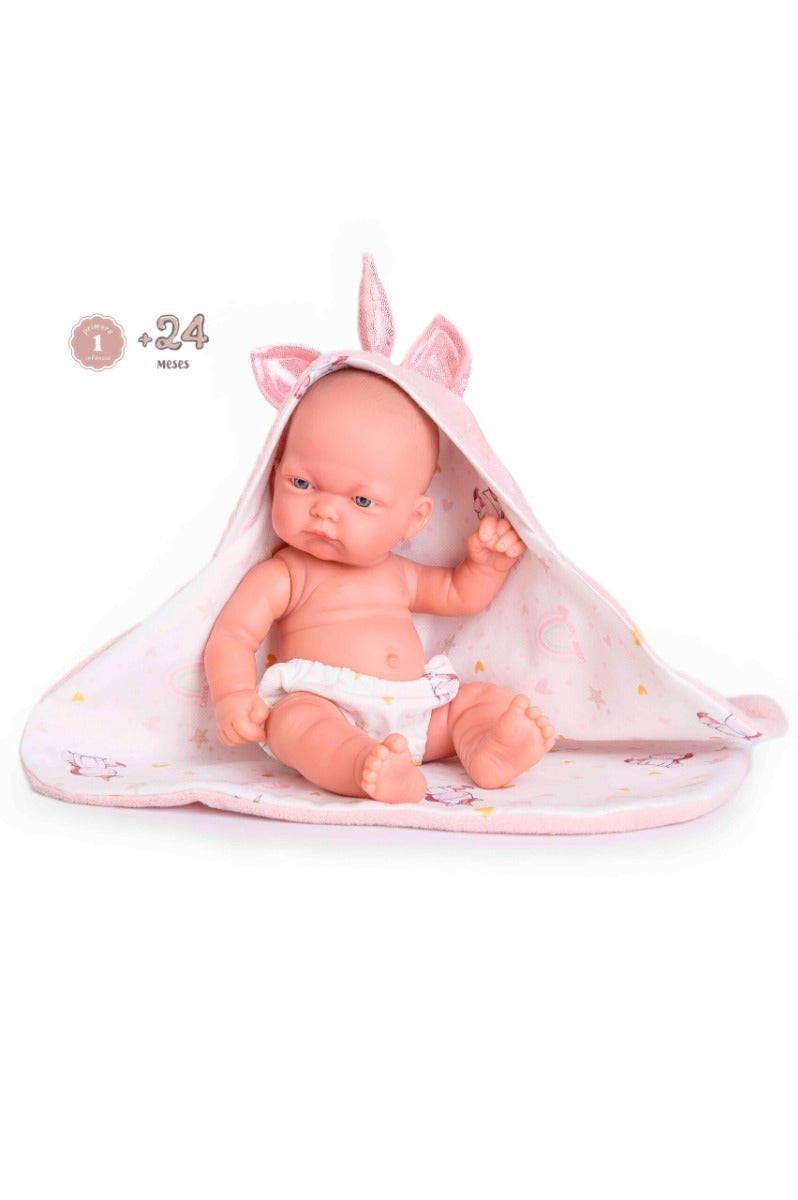 Antonio Juan papusa fetita Pitu 26 cm 2 ani+ Paturica Unicorn