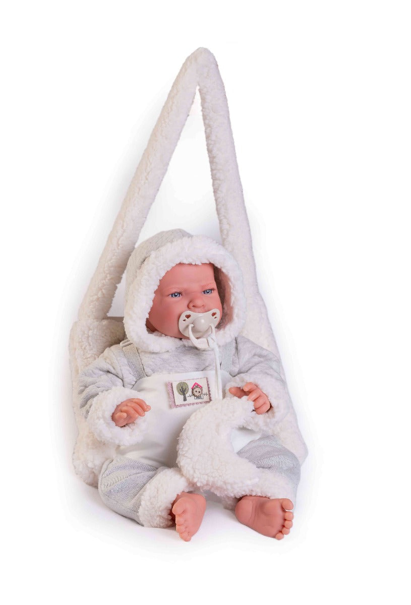 Antonio Juan papusa Lea cu marsupiu 42 cm 3 ani+
