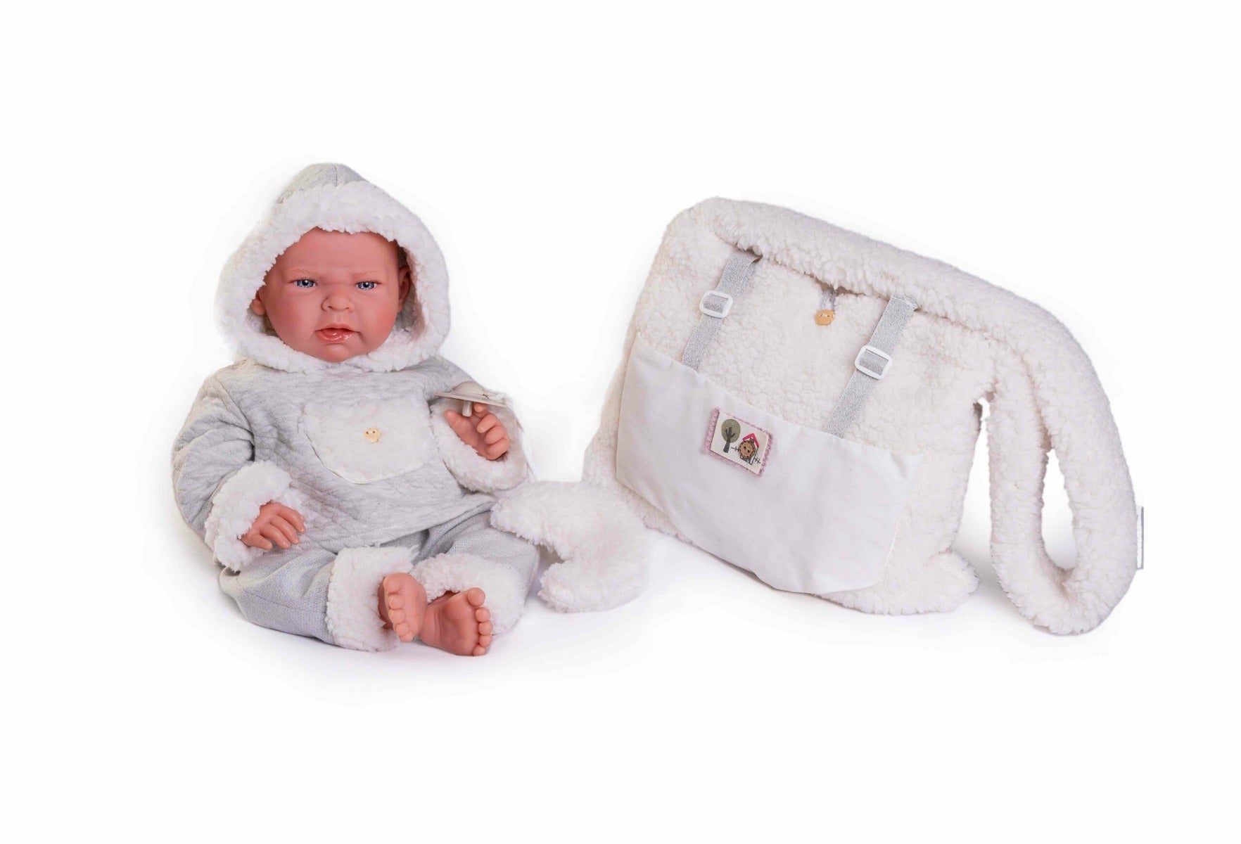 Antonio Juan papusa Lea cu marsupiu 42 cm 3 ani+