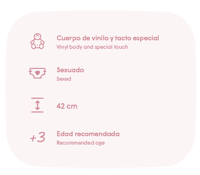 Antonio Juan papusa Lúa corp anatomic vinil cu pernuta 42 cm 3 ani+