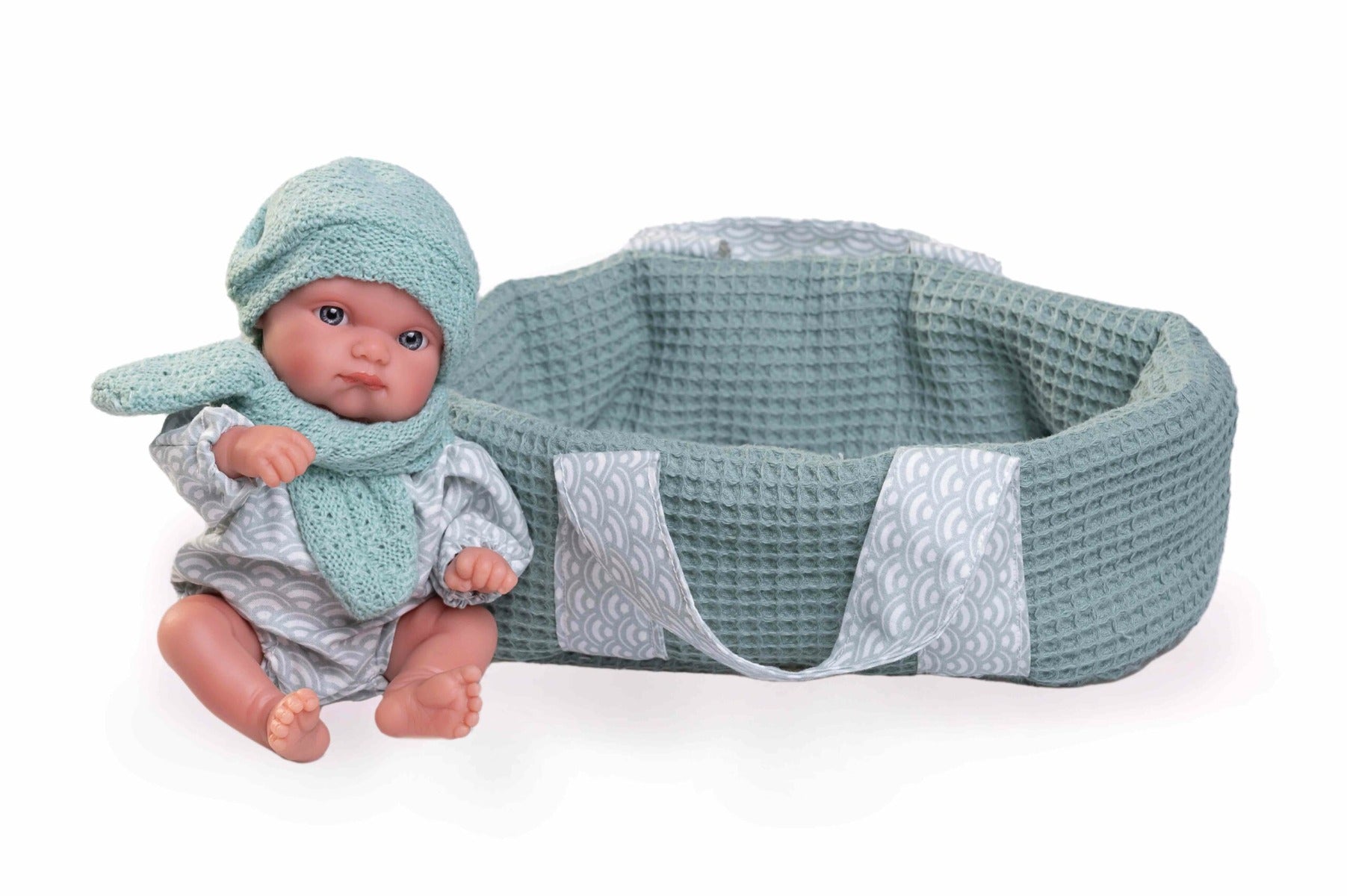 Antonio Juan papusa Mufly cu cosulet transport 21 cm 2 ani+