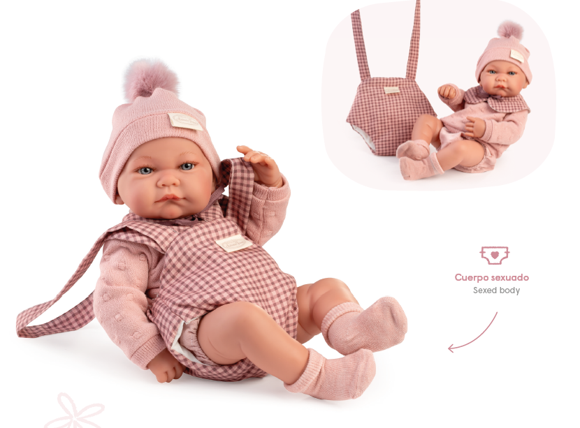 Antonio Juan papusa Nica corp anatomic vinil cu portbebe 42 cm 3 ani+ Imagine principală a produsului