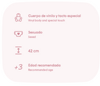 Antonio Juan papusa Nica corp anatomic vinil cu portbebe 42 cm 3 ani+
