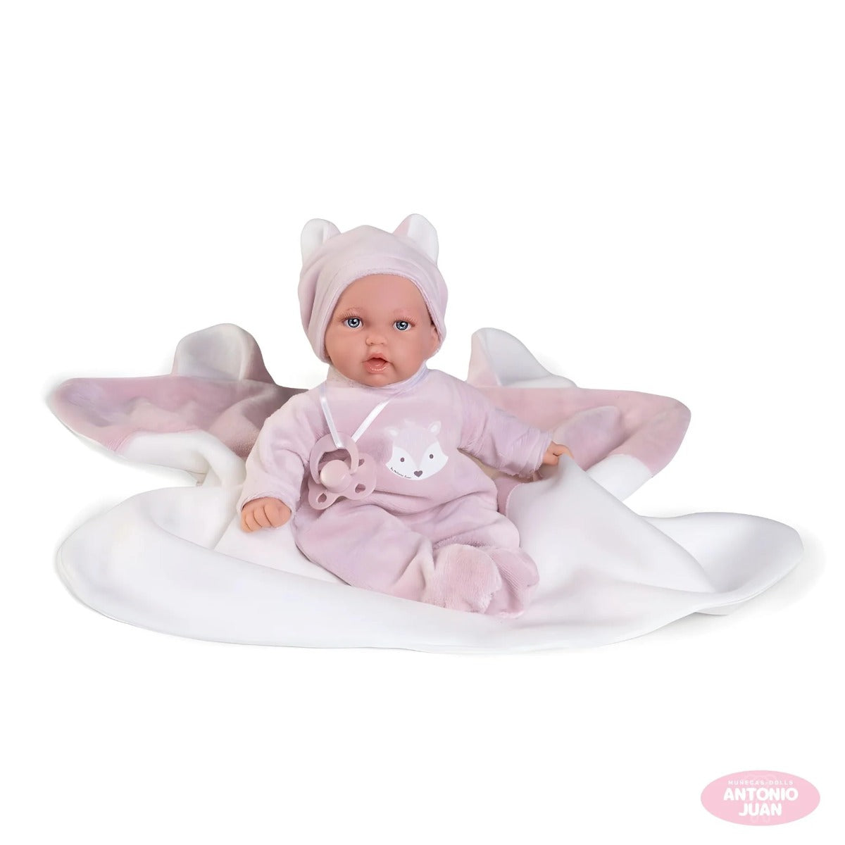 Antonio Juan papusa Petit blandito cu patura vulpita 27 cm 3 ani+