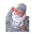 Antonio Juan papusa baietel Pipo cu patura gri 42 cm 3 ani+