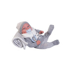 Antonio Juan papusa baietel Pipo cu patura gri 42 cm 3 ani+