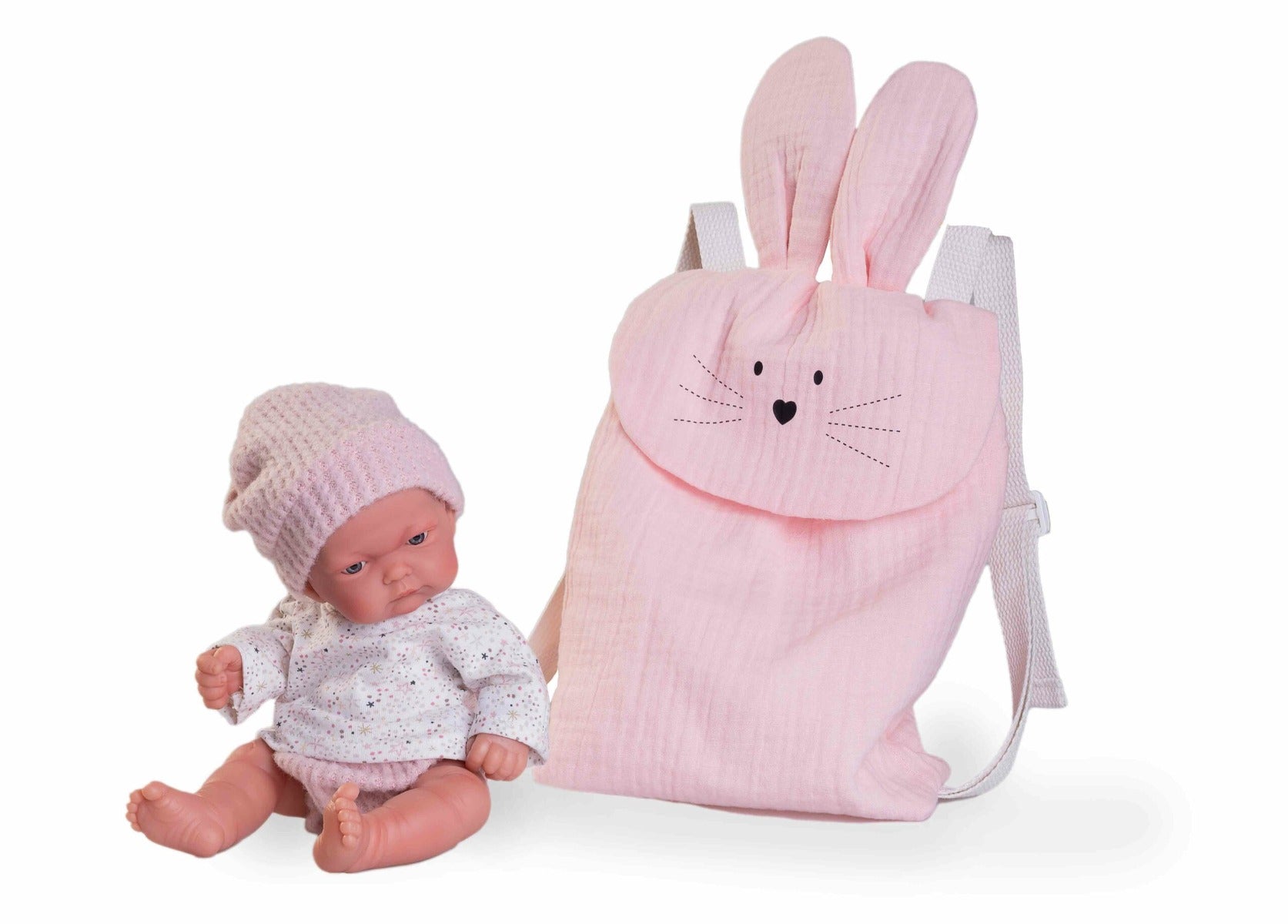 Antonio Juan papusa vinil Pitu cu rucsac 26 cm 2 ani+ Imagine secundară a produsului