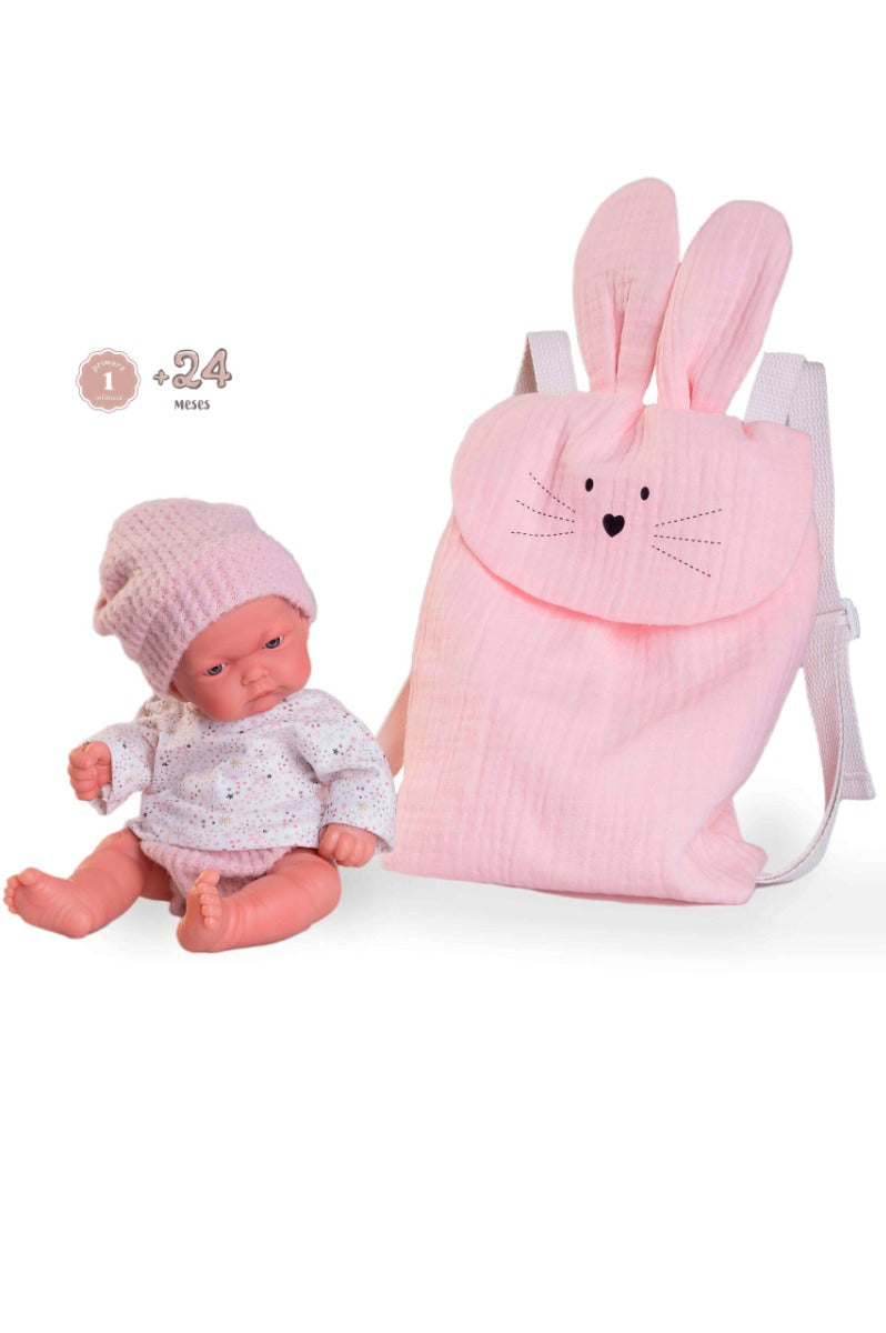 Antonio Juan papusa Pitu cu rucsac 26 cm 2 ani+ Imagine principală a produsului
