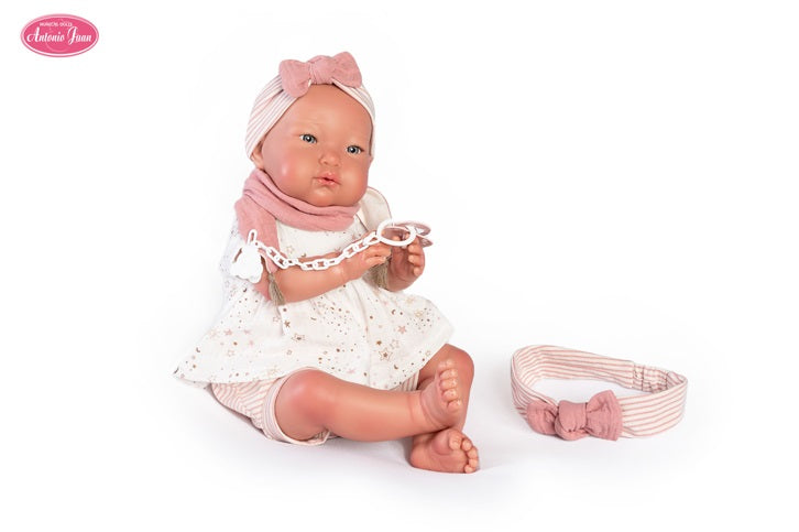 Antonio Juan papusa Reborn Alejandra cu bentita 52 cm 3 ani+