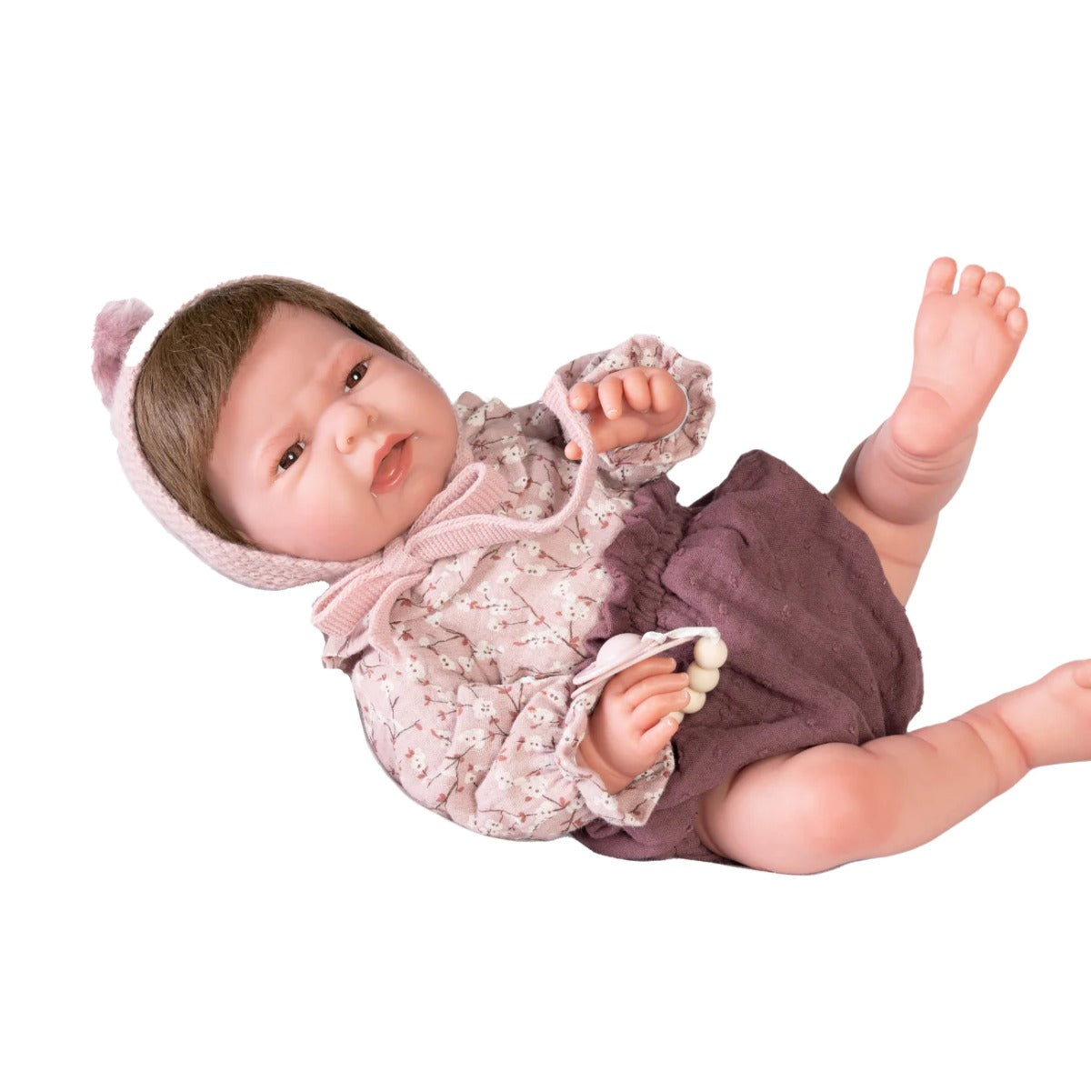 Antonio Juan papusa  Reborn Lea cu paturica mov 42 cm 3 ani+