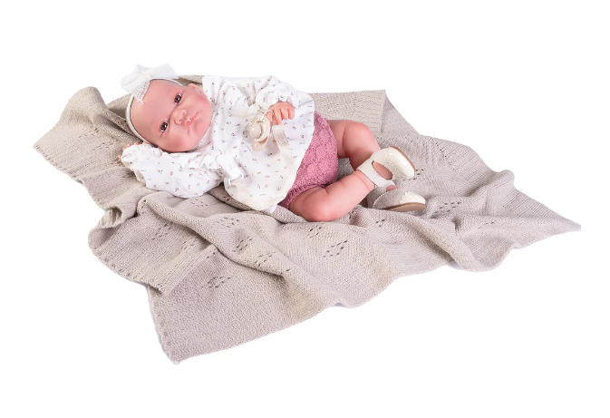Antonio Juan papusa reborn Nica cu paturica si suzeta 42 cm 3 ani+ Imagine secundară a produsului