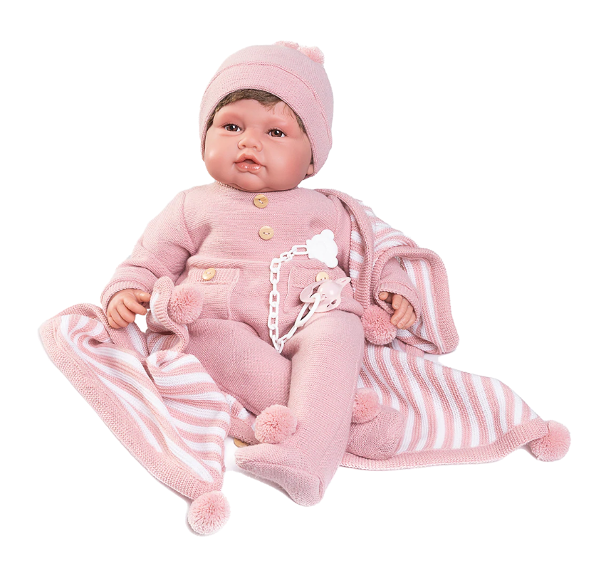 Antonio Juan papusa Babydoo care gangure cu paturica 50 cm 01