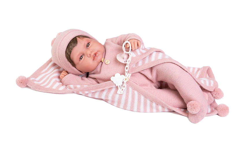Antonio Juan papusa Babydoo care gangure cu paturica 50 cm  04