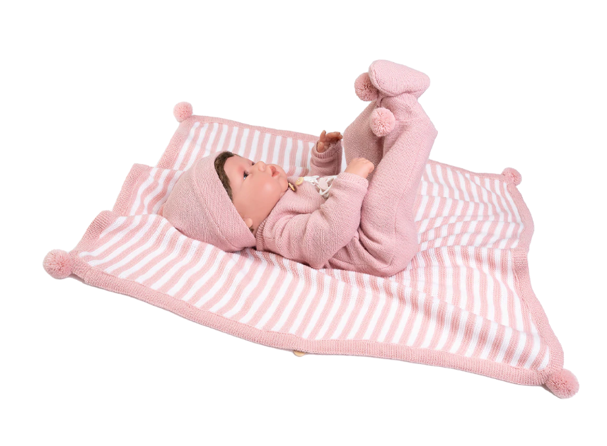 Antonio Juan papusa Babydoo care gangure cu paturica 50 cm  03