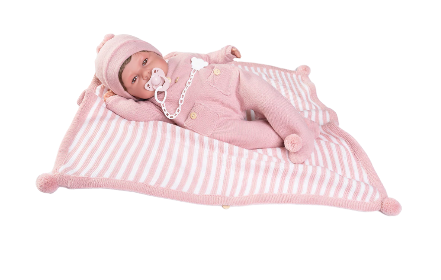 Antonio Juan papusa Babydoo care gangure cu paturica 50 cm  05