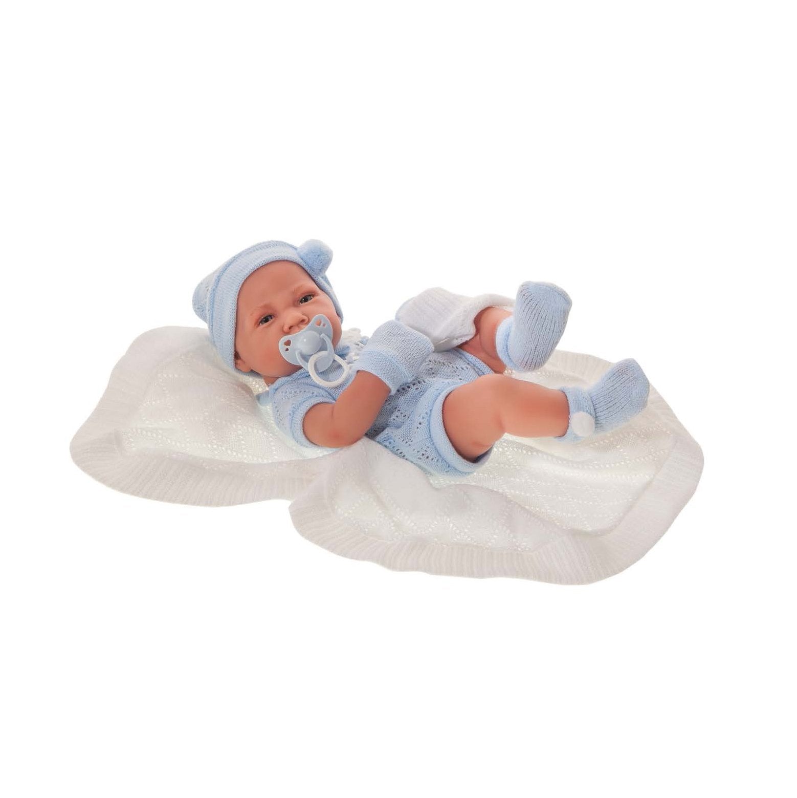 Antonio Juan papusa Toqui baiat cu paturica 42 cm, 3 ani+ 01 Imagine principală a produsului
