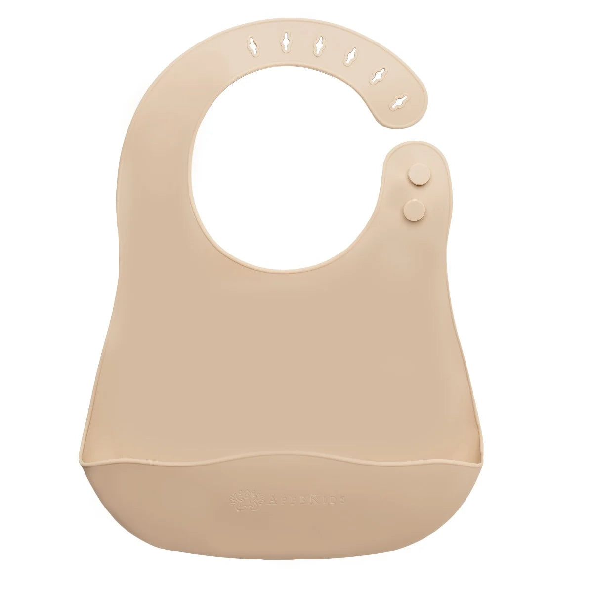 AppeKids baveta silicon cu buzunarel 6m+ Bubble Beige