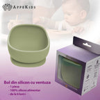 AppeKids bol silicon cu ventuza Classic 6m+ Raw Green