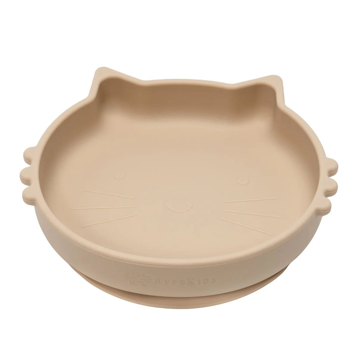 AppeKids bol silicon cu ventuza Kitty II pentru 6m+ Bubble Beige