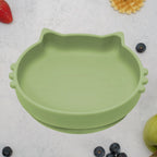 AppeKids bol silicon cu ventuza Kitty II pentru 6m+ Raw Green