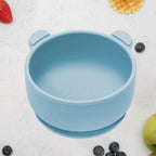 AppeKids bol silicon cu ventuza Little Bear 6m+ Aqua Blue