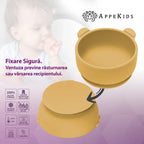 AppeKids bol silicon cu ventuza Little Bear 6m+ Honey