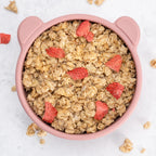 AppeKids bol silicon cu ventuza Little Bear 6m+ Old Rose