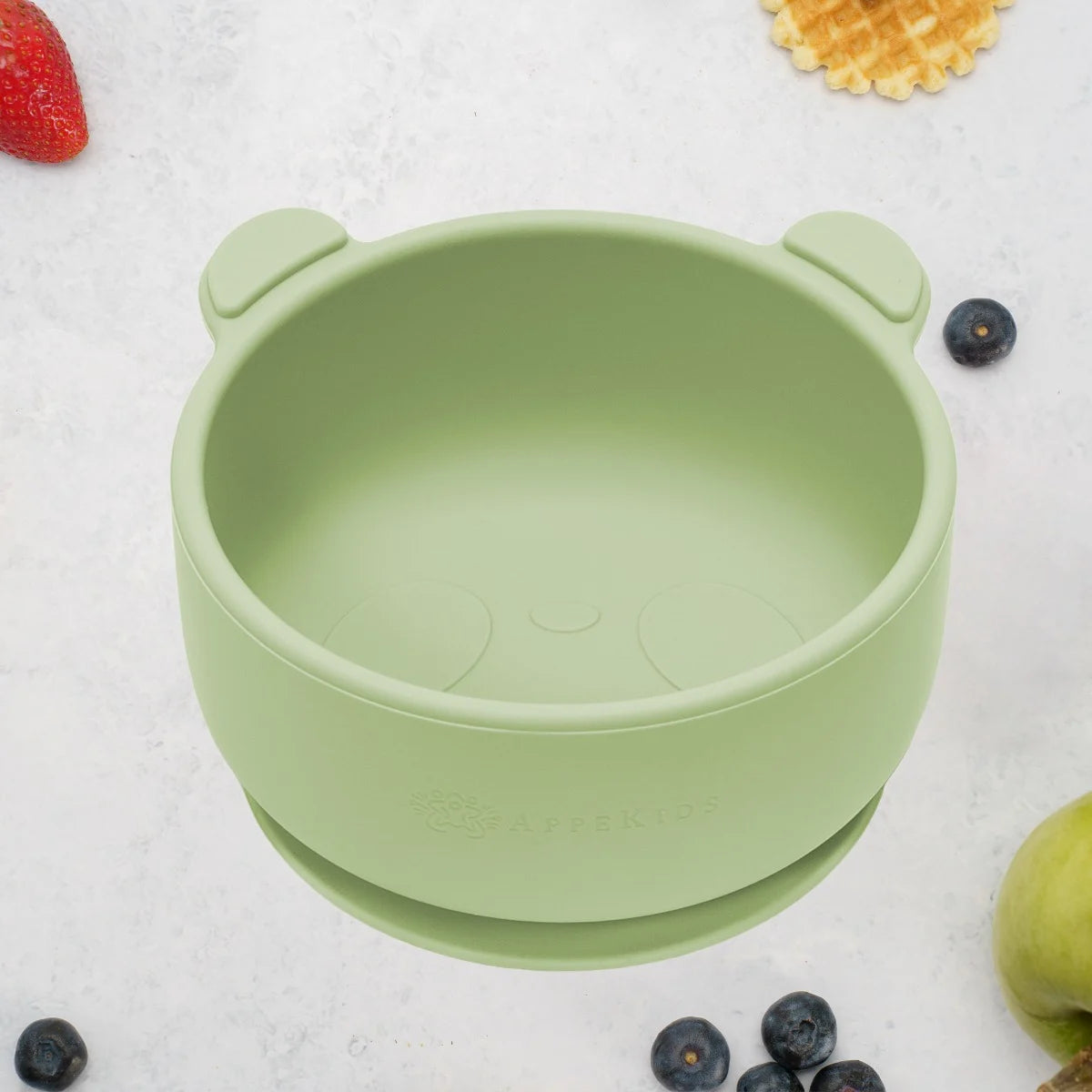 AppeKids bol silicon cu ventuza Little Bear 6m+ Raw Green